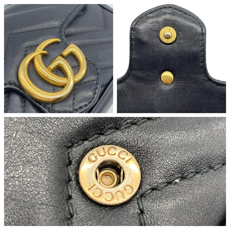 Gucci GG Marmont Super Mini Black Leather Shoulder Bag
