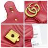 Gucci GG Shoulder Mini Marmont Red Matelasse Chevron Leather Cross Body Bag