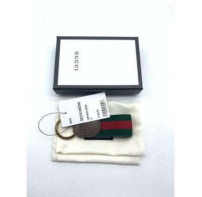 Gucci Green Marmont Double-g Web Key Chain Ophidia Key Chain