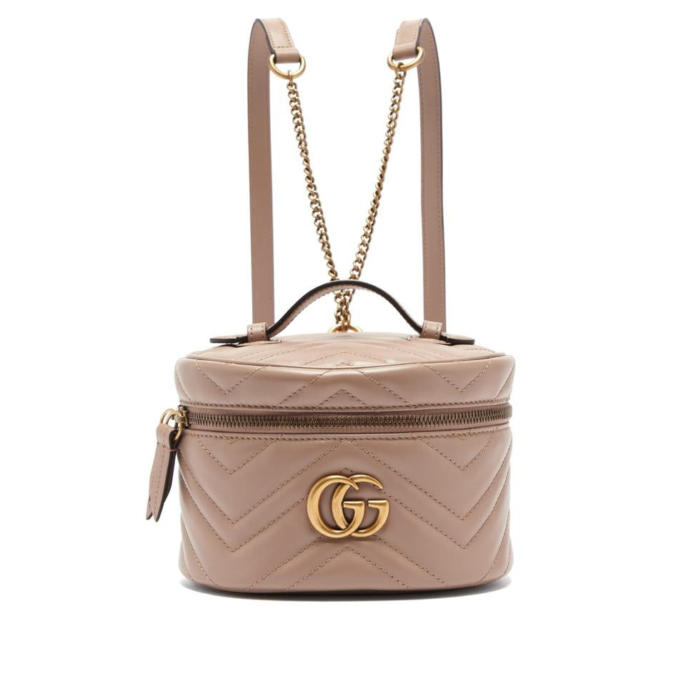 Gucci Marmont Beige Leather Backpack