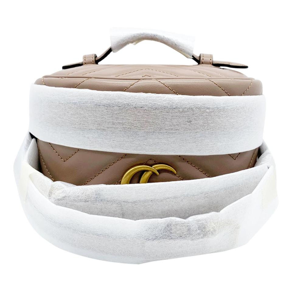 Gucci Marmont Beige Leather Backpack