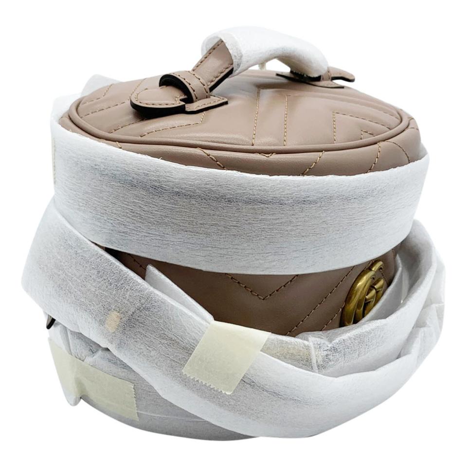 Gucci Marmont Beige Leather Backpack