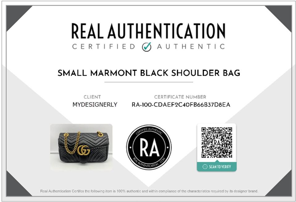 Gucci Marmont Calfskin Matelasse Small Gg Black Leather Shoulder Bag