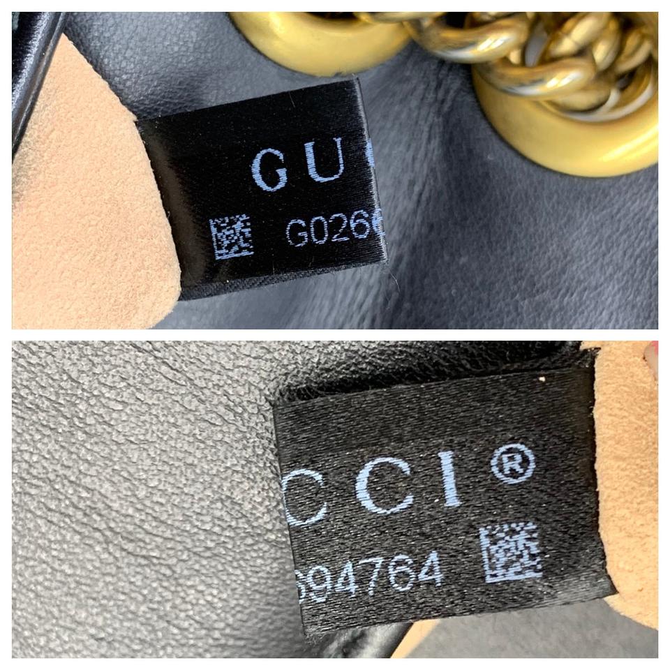 Gucci Marmont Calfskin Matelasse Small Gg Black Leather Shoulder Bag