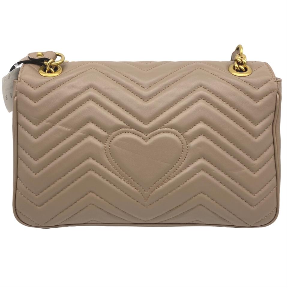 Gucci Marmont Gg Medium Pink Matelasse Chevron Leather Shoulder Bag