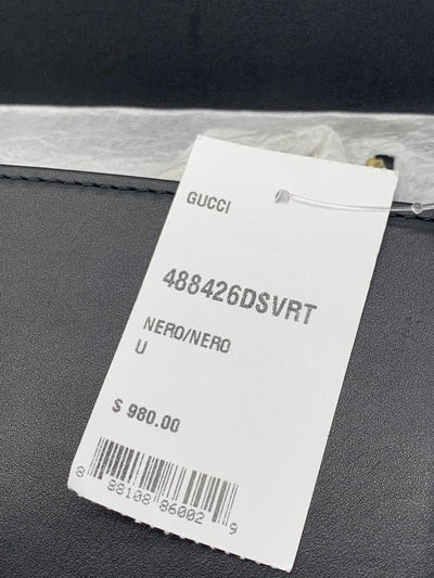 Gucci Marmont Gg Mini Chain Cross Body Black Leather Shoulder Bag
