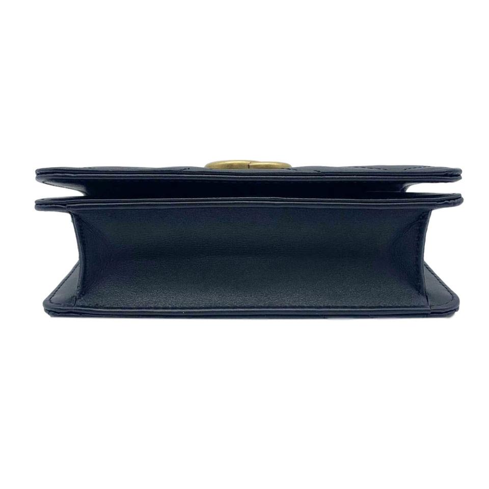 Gucci Marmont Gg Mini Chain Cross Body Black Leather Shoulder Bag