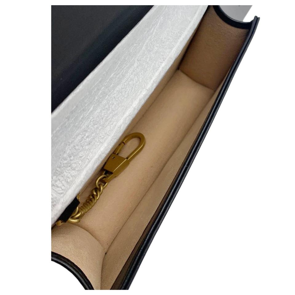 Gucci Marmont Gg Mini Chain Cross Body Black Leather Shoulder Bag