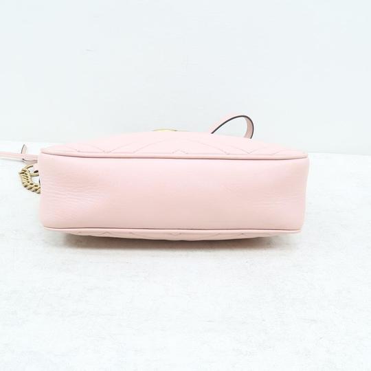 Gucci Marmont Gg Small Matelassé Pink Calfskin Shoulder Bag