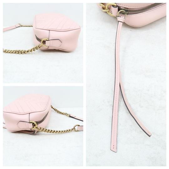 Gucci Marmont Gg Small Matelassé Pink Calfskin Shoulder Bag