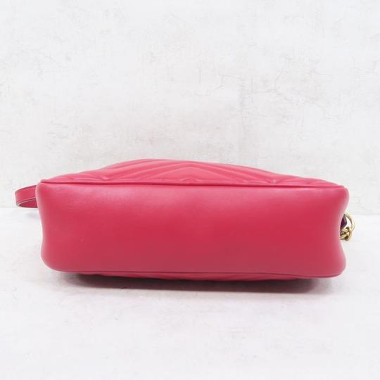 Gucci Marmont Gg Small Matelasse Red Calfskin Shoulder Bag