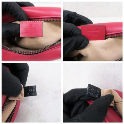 Gucci Marmont Gg Small Matelasse Red Calfskin Shoulder Bag