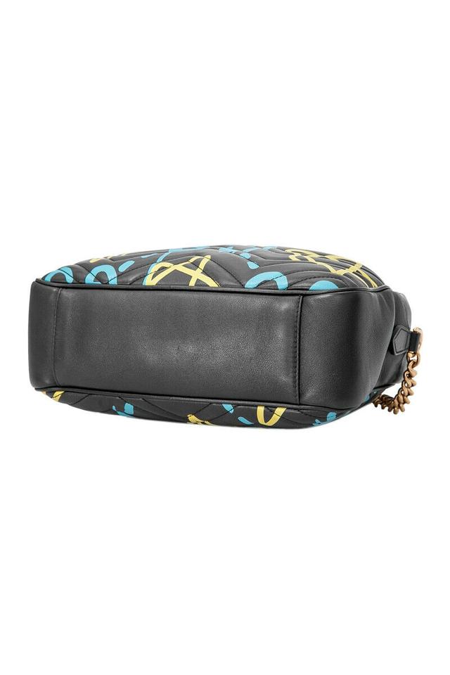 Gucci Marmont Ghost Chain Shoulder Black Lambskin Cross Body Bag