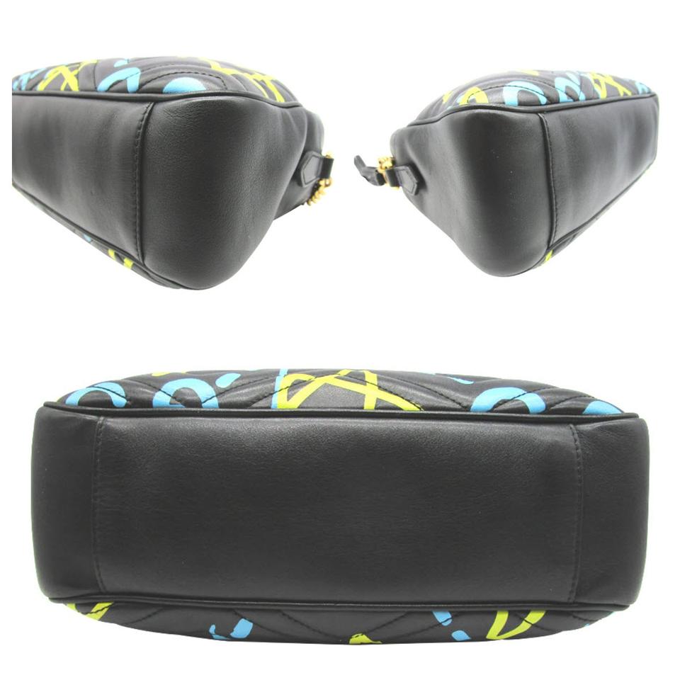 Gucci Marmont Ghost Chain Shoulder Black Lambskin Cross Body Bag