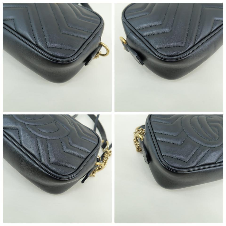 Gucci Marmont Mini Black Matelasse Calfskin Shoulder Bag
