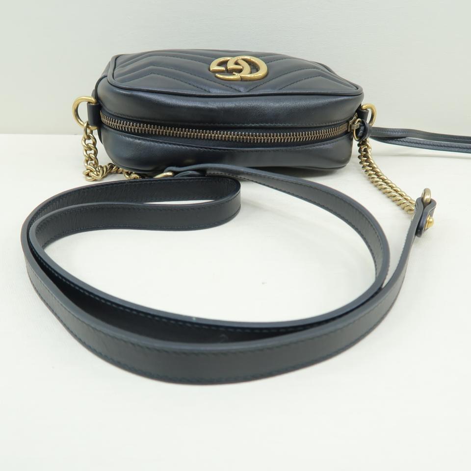 Gucci Marmont Mini Black Matelasse Calfskin Shoulder Bag