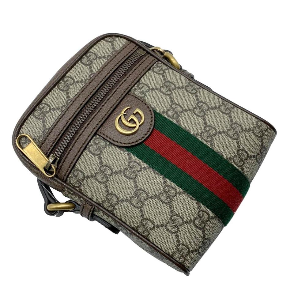 Gucci Beige/Brown GG Supreme Canvas and Leather Ophidia Shoulder Bag Gucci