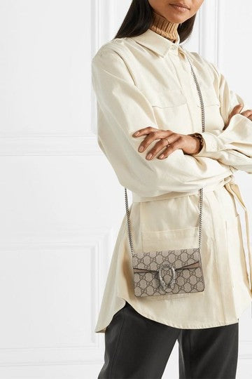 Gucci Mini Dionysus Super Beige Gg Canvas Cross Body Bag - MyDesignerly