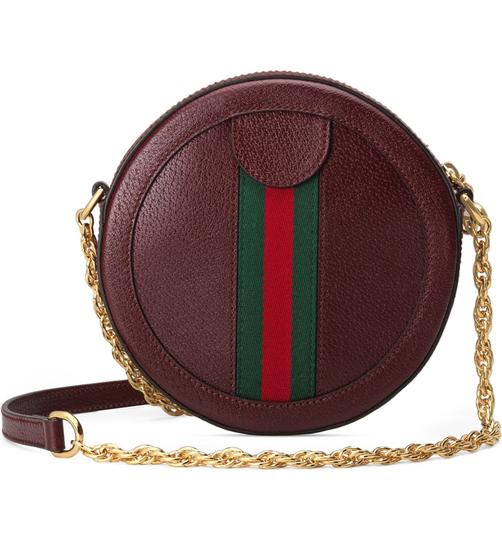 Gucci Mini Ophidia Bordeaux Red Leather Shoulder Bag