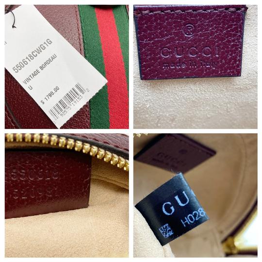 Gucci Mini Ophidia Bordeaux Red Leather Shoulder Bag