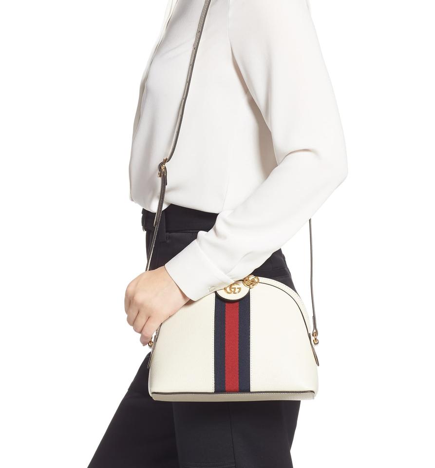 Gucci Ophidia Small White Leather Shoulder Bag