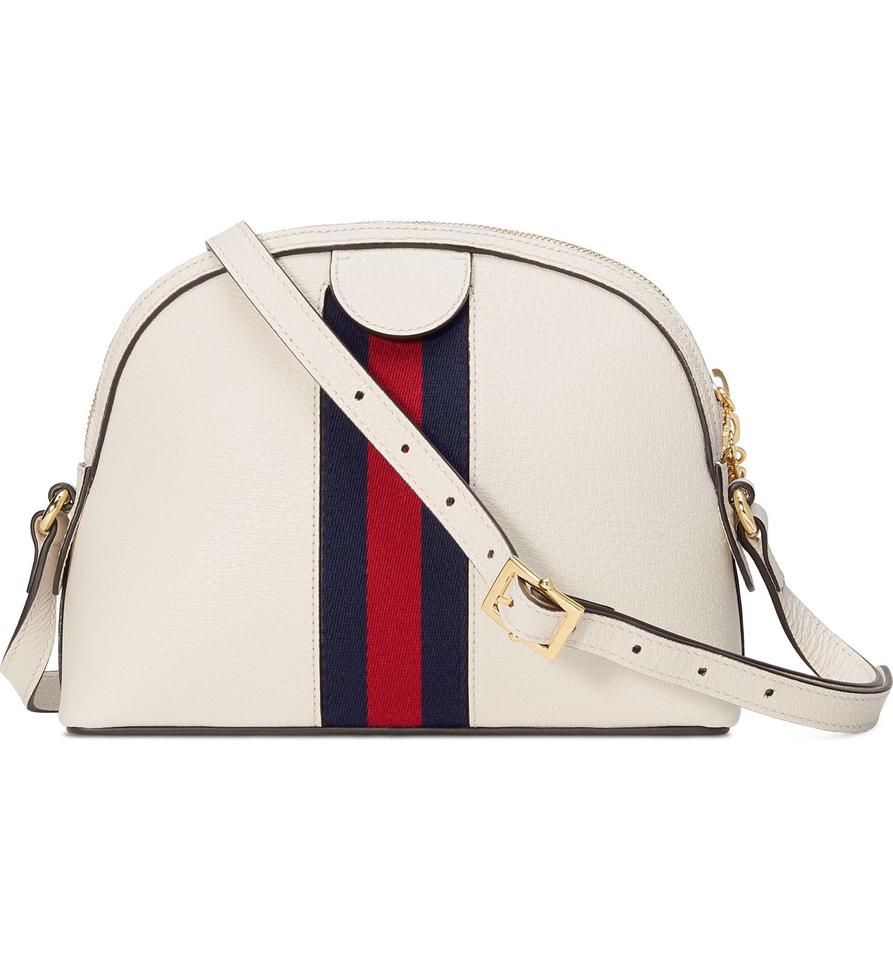 Gucci Ophidia Small White Leather Shoulder Bag