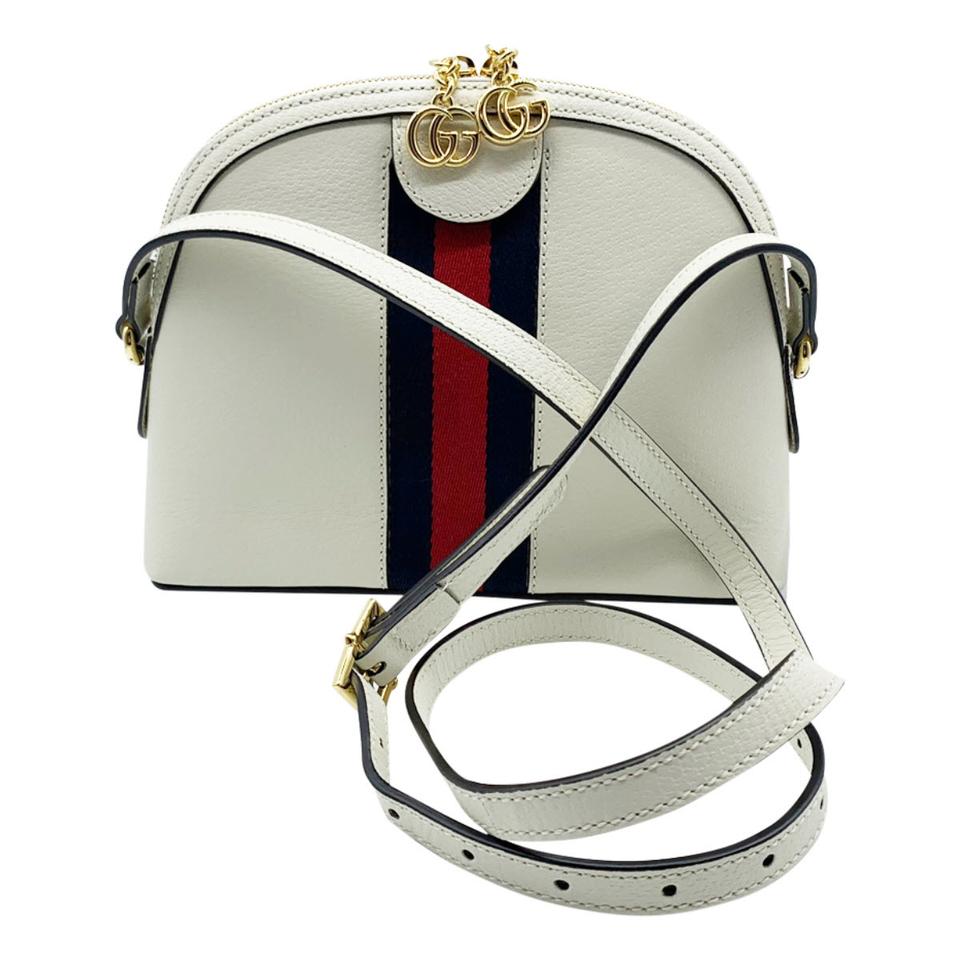 Gucci Ophidia Small White Leather Shoulder Bag