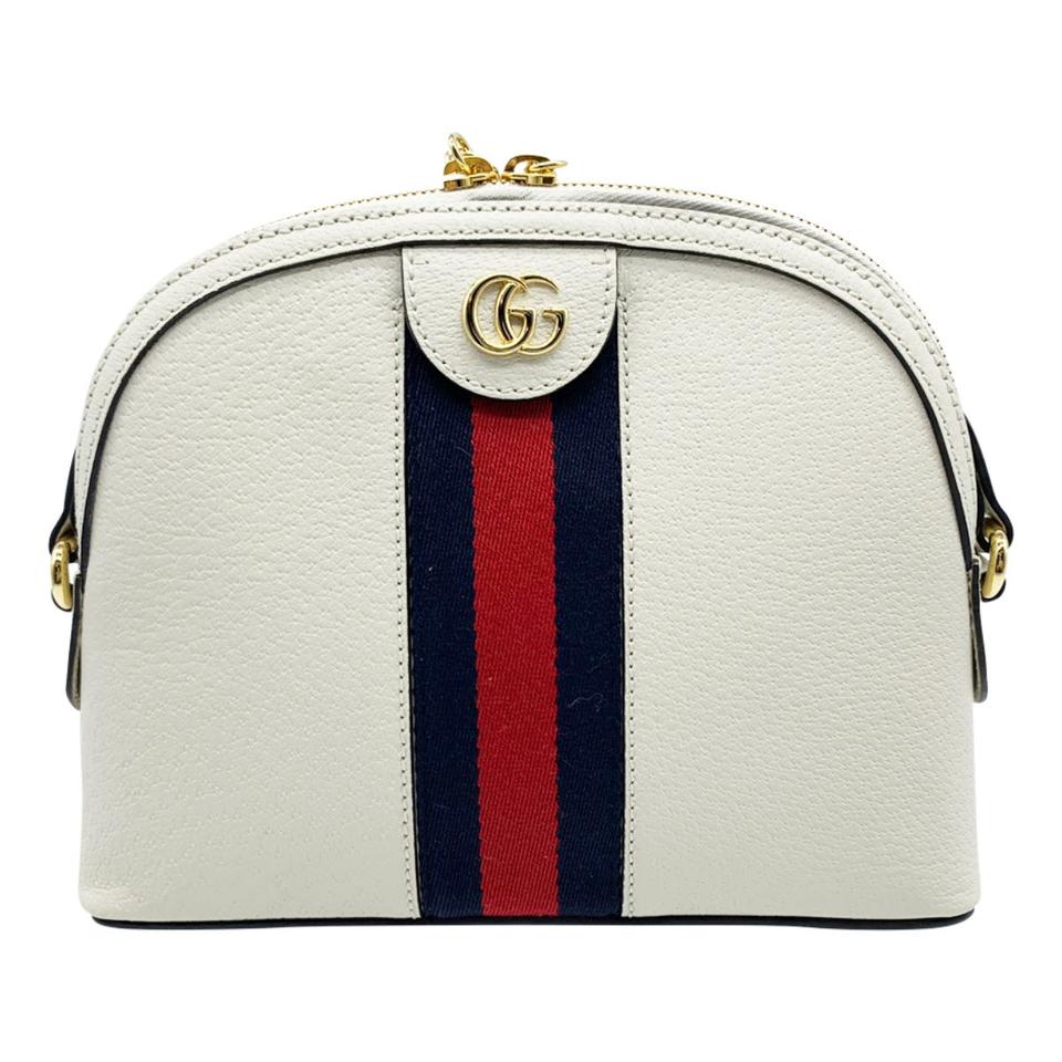 Gucci Ophidia Small White Leather Shoulder Bag