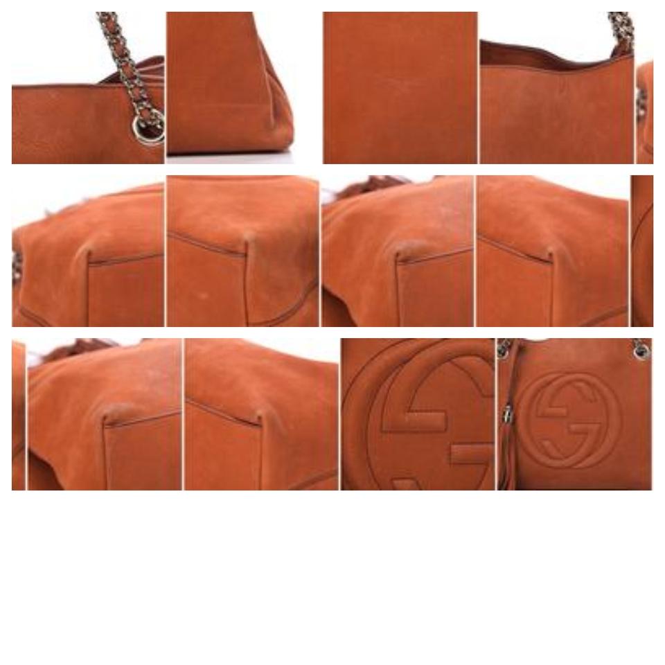 Gucci Shoulder Bag Soho Nubuck Chain Old Whiskey Orange Leather Tote