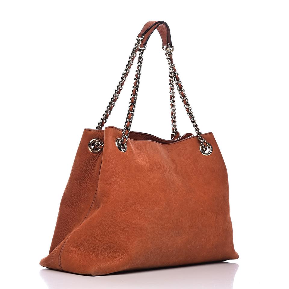 Gucci Shoulder Bag Soho Nubuck Chain Old Whiskey Orange Leather Tote