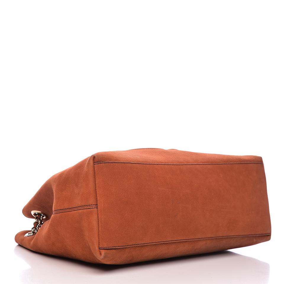 Gucci Shoulder Bag Soho Nubuck Chain Old Whiskey Orange Leather Tote