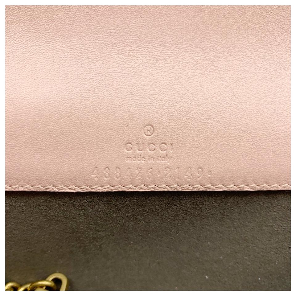 Gucci Shoulder Marmont Gg Mini Quilted Pink Leather Cross Body Bag