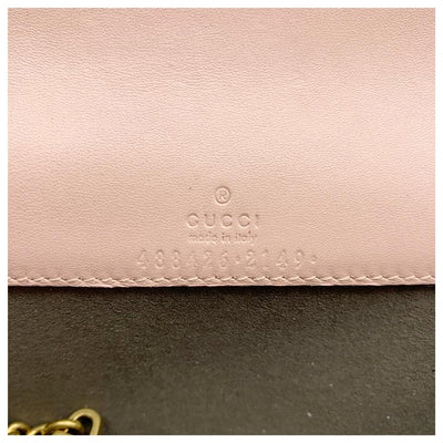 Gucci Shoulder Marmont Gg Mini Quilted Pink Leather Cross Body Bag