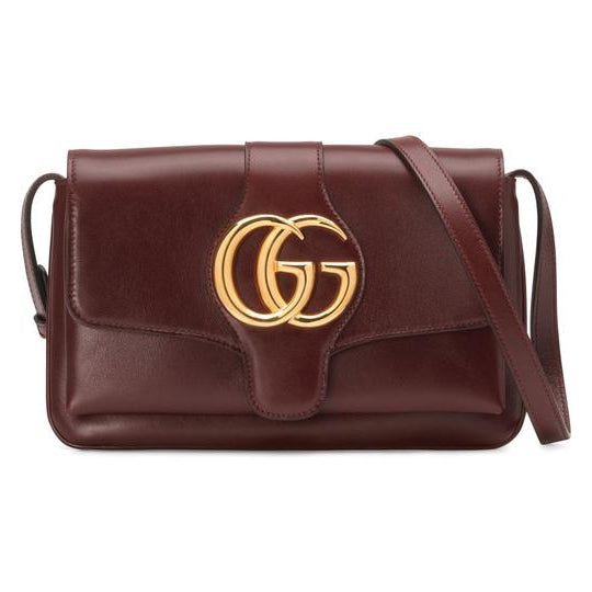 Gucci Small Convertible Arli Gg Bordeaux Burgundy Red Leather Shoulder Bag