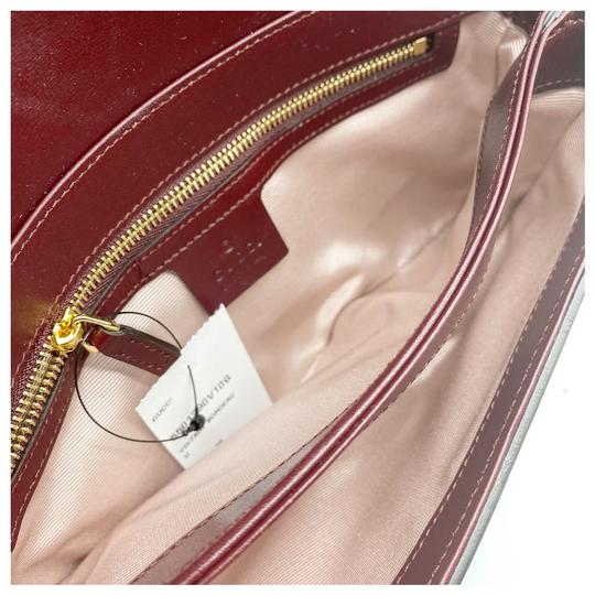 Gucci Small Convertible Arli Gg Bordeaux Burgundy Red Leather Shoulder Bag