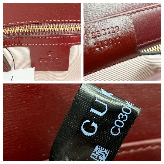 Gucci Small Convertible Arli Gg Bordeaux Burgundy Red Leather Shoulder Bag