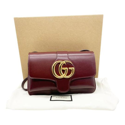 Gucci Small Convertible Arli Gg Bordeaux Burgundy Red Leather Shoulder Bag