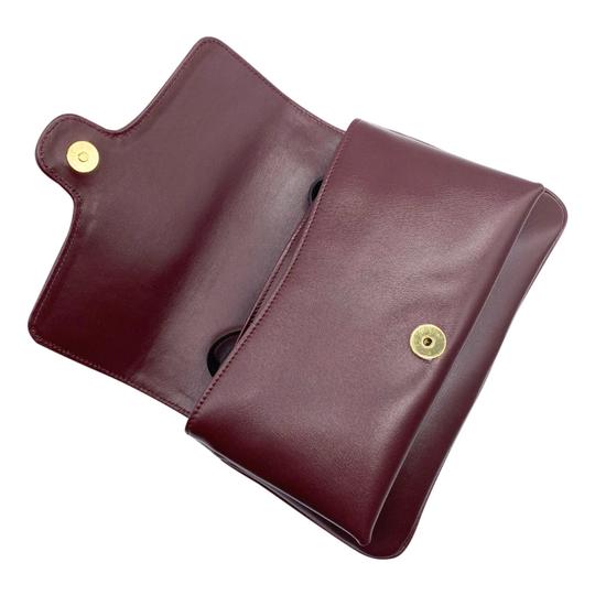 Gucci Small Convertible Arli Gg Bordeaux Burgundy Red Leather Shoulder Bag
