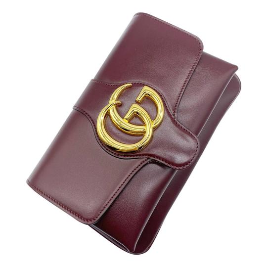 Gucci Small Convertible Arli Gg Bordeaux Burgundy Red Leather Shoulder Bag