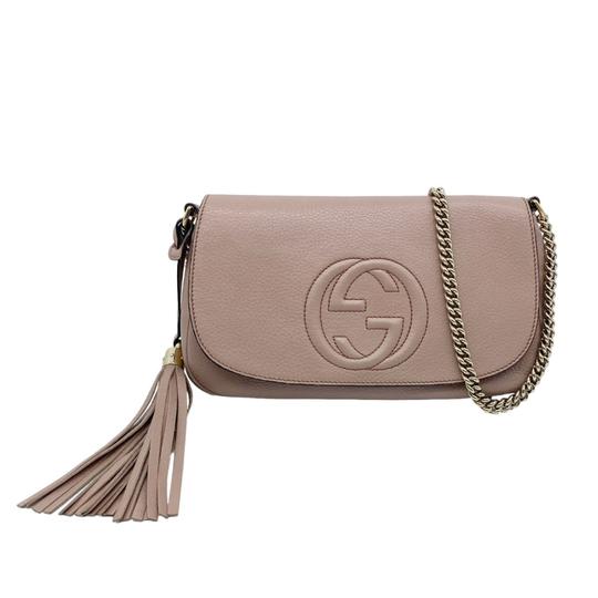 Gucci Soho Chain Medium Beige Leather Cross Body Bag