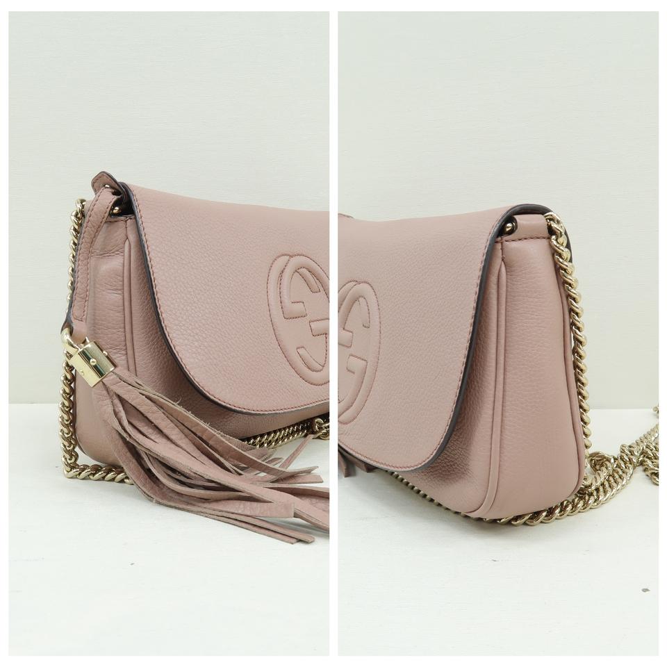 Gucci Soho Chain Nude Calfskin Pink Cross Body Bag