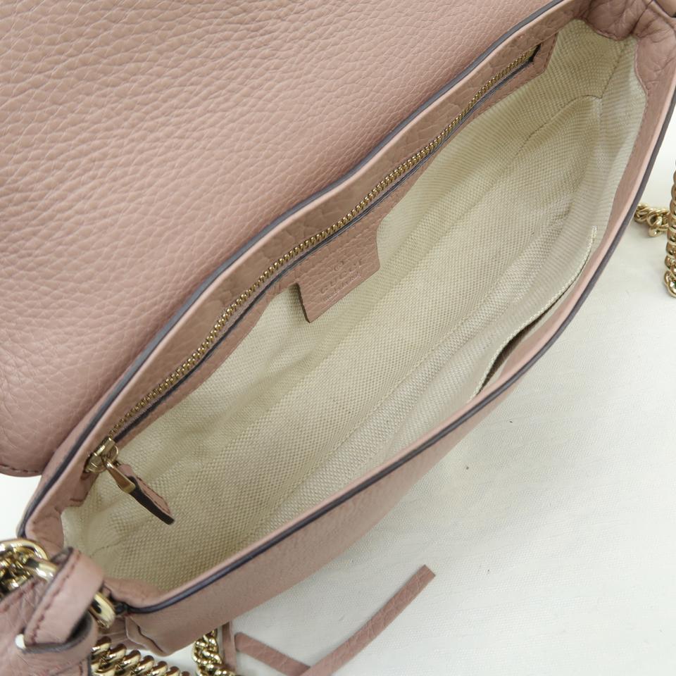 Gucci Soho Chain Nude Calfskin Pink Cross Body Bag
