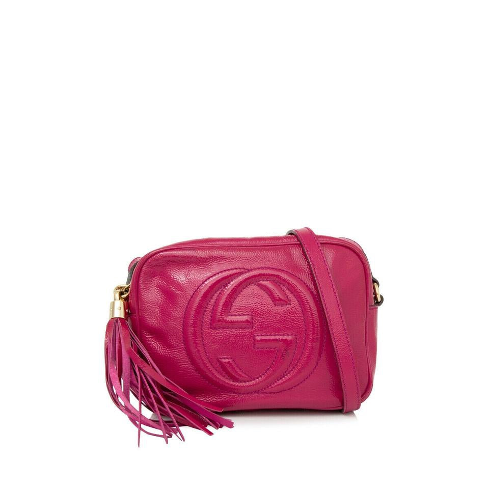Gucci Soho Disco Patent Tassel Pink Leather Cross Body Bag
