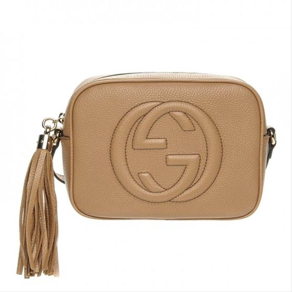 Gucci Soho Disco Pebbled Calfskin Small Rose Beige Leather