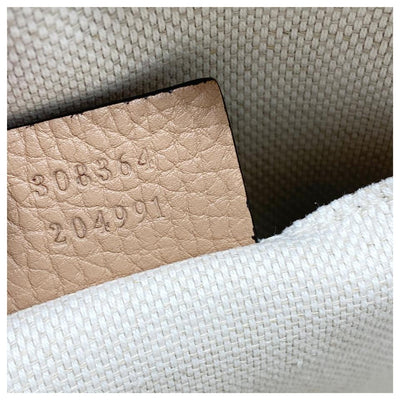 Gucci Soho Disco Pebbled Calfskin Small Rose Beige Leather Shoulder Bag