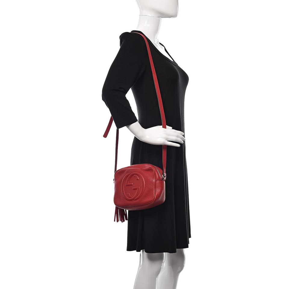 Gucci Soho Disco Pebbled Calfskin Small Tabasco Red Leather Cross Body Bag