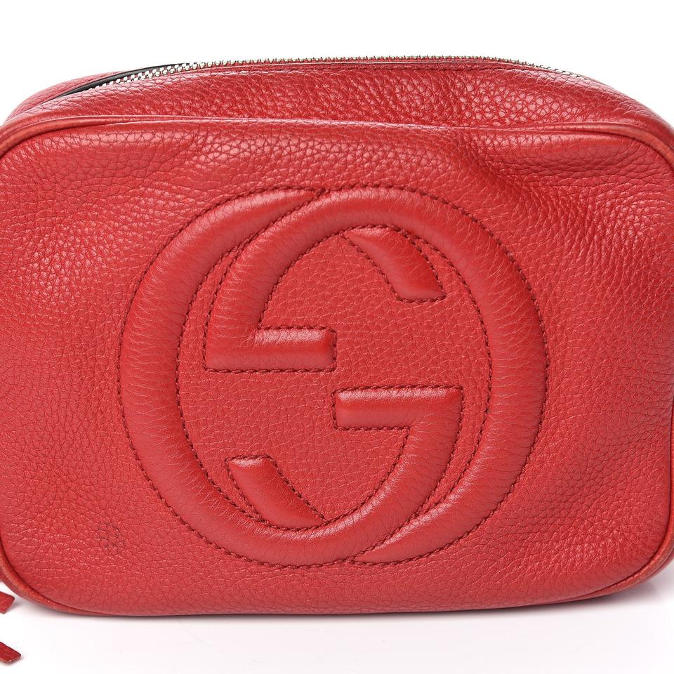 Gucci Soho Disco Pebbled Calfskin Small Tabasco Red Leather Cross Body Bag