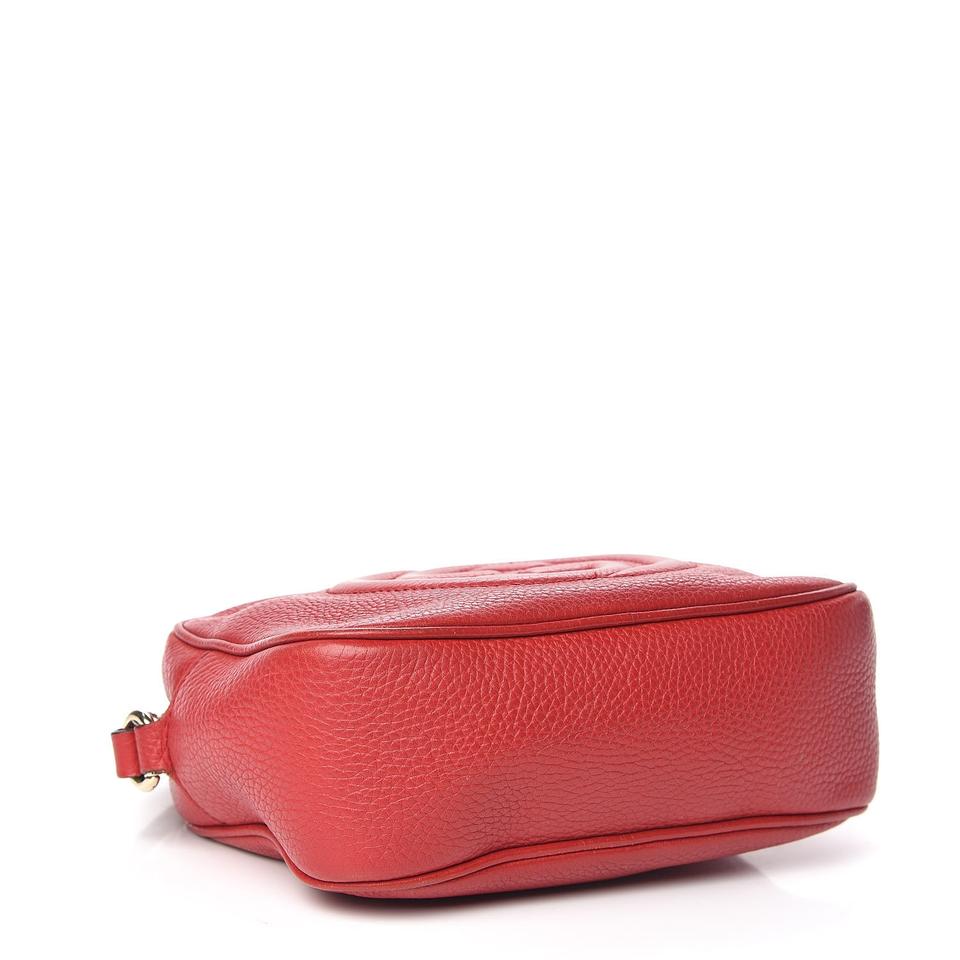 Gucci Soho Disco Pebbled Calfskin Small Tabasco Red Leather Cross Body Bag