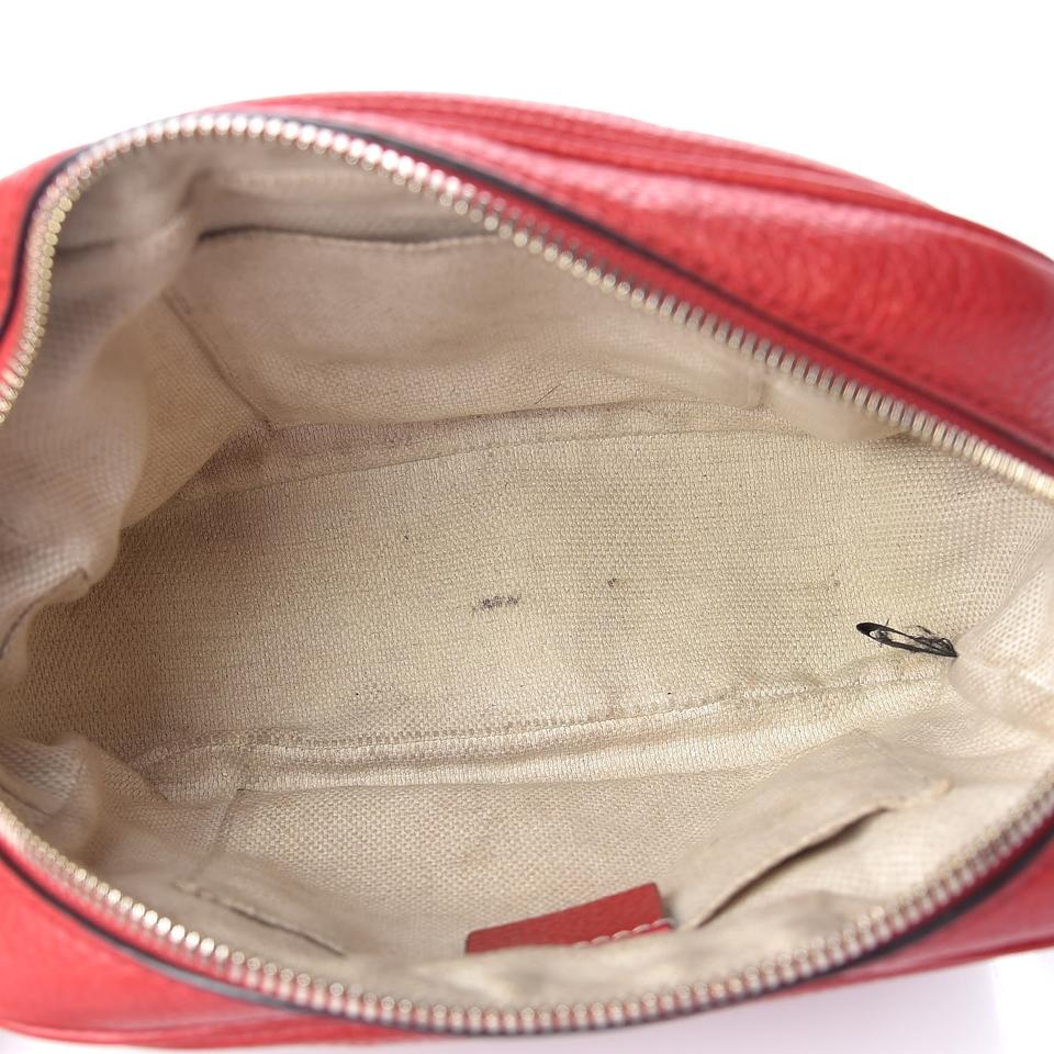 Gucci Soho Disco Pebbled Calfskin Small Tabasco Red Leather Cross Body Bag