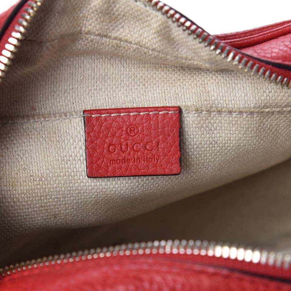 Gucci Soho Disco Pebbled Calfskin Small Tabasco Red Leather Cross Body Bag